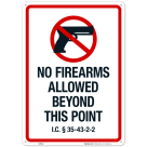 Indiana No Firearms Allowed Beyond This Point Sign