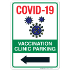 Vaccination Clinic Parking Sign, Covid Vaccine Sign