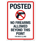Posted No Firearms Allowed Beyond This Point Sign