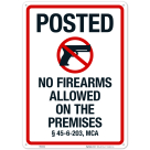 Montana Posted No Firearms Allowed On The Premises Sign