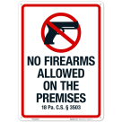 Pennsylvania No Firearms Allowed On The Premises Sign