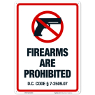 District Of Columbia Firearms Are Prohibited With Graphic Sign