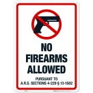 Arizona No Firearms Allowed Sign