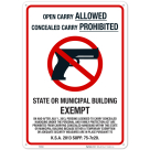 Kansas Open Carry Allowed Concealed Carry Prohibited State Or Municipal Building Sign