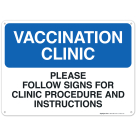 Vaccination Clinic Sign, Covid Vaccine Sign