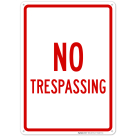 No Trespassing With Red Border Sign
