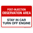 Post-Injection Observation Area Sign, Covid Vaccine Sign