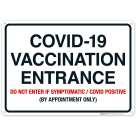 Covid-19 Vaccination Entrance Sign, Covid Vaccine Sign