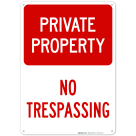 Private Property No Trespassing Sign, (SI-64718)