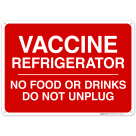 Vaccine Refrigerator Sign, Covid Vaccine Sign