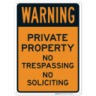 Warning No Trespassing No Soliciting Sign