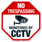 No Trespassing Monitored By CCTV Sign