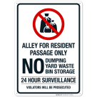 Alley For Resident Passage Only Sign