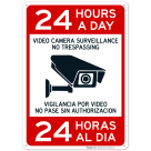 Video Camera Surveillance No Trespassing Bilingual Sign