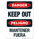 Keep Out Peligro Mantener Fuera Sign