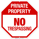 Private Property No Trespassing Sign, (SI-65001)
