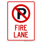 Fire Lane With Graphic Sign