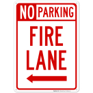 No Parking Fire Lane With Left Arrow Sign, (SI-65041)