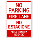 No Parking Fire Lane Bilingual Sign, (SI-65073)