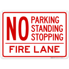 No Stopping Standing Parking Fire Lane Sign, (SI-65085)