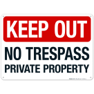 Keep Out No Trespass Private Property Sign