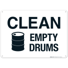 Clean Empty Drums Sign