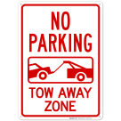 No Parking Tow Away Zone With Graphic Sign