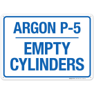 Argon P-5 Empty Cylinders Sign, (SI-6528)
