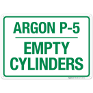 Argon P-5 Empty Cylinders Sign