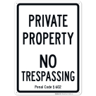 California Private Property No Trespassing Sign