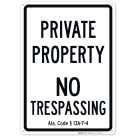 Alabama Private Property No Trespassing Sign