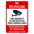 Connecticut This Property Is Protected By Video Surveillance Trespassers Sign