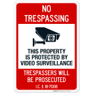 Idaho This Property Is Protected By Video Surveillance Trespassers Sign