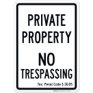 Texas Private Property No Trespassing Sign