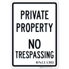 Pennsylvania Private Property No Trespassing Sign