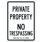Oklahoma Private Property No Trespassing Sign