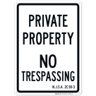 New Jersey Private Property No Trespassing Sign