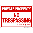 Pennsylvania No Trespassing Private Property Sign