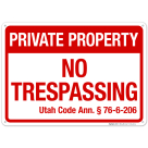 Utah No Trespassing Private Property Sign