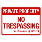 Virginia No Trespassing Private Property Sign