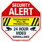 Security Alert Trespassers Will Be Prosecuted Sign