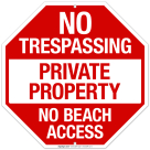 No Trespassing Private Property No Beach Access Sign