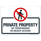 Private Property No Trespassing No Beach Access Sign
