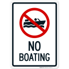 No Boating With Graphic Sign