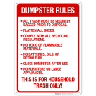 This Is For Household Trash Only Sign