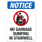 No Garbage Dumping In Stairwell Sign