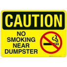 No Smoking Near Dumpster Sign