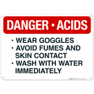 Wear Goggles Avoid Fumes And Skin Contact Wash With Water Immediately Sign