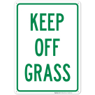 Vertical Keep Off Grass Sign