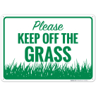 Horizontal Please Keep Off The Grass Sign